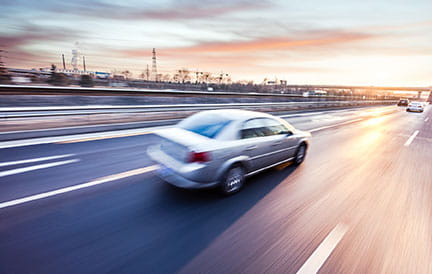 Car driving on the highway