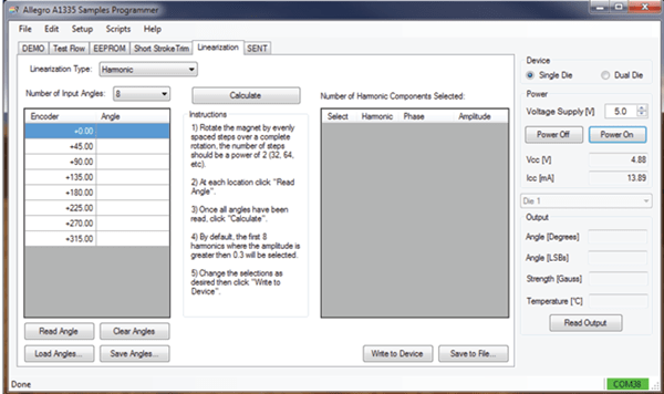 Figure 9: Linearization Tab