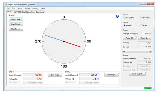 Figure 10: A1330 Sample Programmer Demo Tab